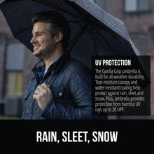 Load image into Gallery viewer, Windproof Compact Stick Umbrella for Rain, Travel One-Click Automatic Open and Close, Lightweight, Portable, Strong Reinforced Fiberglass Ribs, Easily Collapsible, Black