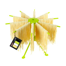 Load image into Gallery viewer, Collapsible Pasta Drying Rack - Spaghetti Noodle Drying Rack with 10 Bar Handles White