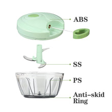Load image into Gallery viewer, Manual Food Chopper Vegetable Cutter, Hand String Vegetable Chopper Onions Cutter for Vegetable Fruits Nuts BPA Free Food Safe Material, 550ml Gray