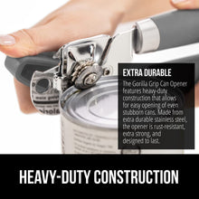 Load image into Gallery viewer, Heavy Duty Stainless Steel Smooth Edge Manual Can Opener and Bottle Openers, Soft Ergonomic Handle, Oversized Handheld Easy Turn Knob, Multifunctional Kitchen Tool, Black