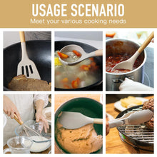 Load image into Gallery viewer, Kitchen Cooking Utensils Set,29 pcs Non-Stick Silicone Cooking Kitchen Utensils Set with Holder, Wooden Handle Silicone Kitchen Gadgets Utensil Set Spatula Turner Spoon Tongs Whisk (White)