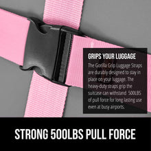 Load image into Gallery viewer, Heavy Duty 4 Pack Adjustable Luggage Straps for Suitcases, Easy to Identify Travel Belt Connector Holds Suitcase Together, Extends Life of Bag, Strap Connects Two Bags, Accessories Green
