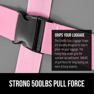 Heavy Duty 4 Pack Adjustable Luggage Straps for Suitcases, Easy to Identify Travel Belt Connector Holds Suitcase Together, Extends Life of Bag, Strap Connects Two Bags, Accessories Green