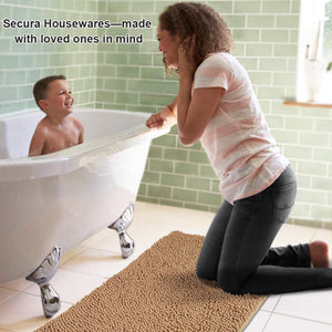 Secura Bathroom Rugs, 47 x 28 Inches, Extra Soft & Thick, Absorbent Water Bath Mat, Machine Washable Non-Slip Bath Mats for Bathroom, Shower, and Tub, Home Decor Accessories (Gray)