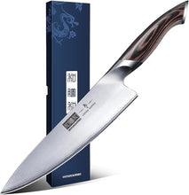 Load image into Gallery viewer, Kitchen Knife in Japanese Steel AUS-10, High-Class Chef&#39;s Knife 8 inch Professional Cooking Knife, Non-slip Ultra Sharp Knife with Ergonomic Handle