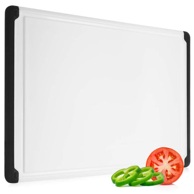 Large Cutting Boards for Kitchen - 18 x 12 Inch Plastic Dishwasher Safe Cutting Board with Deep Juice Groove - Non-Slip, Durable Carving Board for Vegetables, Fruits and Meats