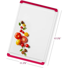 Load image into Gallery viewer, Large Cutting Boards for Kitchen - 18 x 12 Inch Plastic Dishwasher Safe Cutting Board with Deep Juice Groove - Non-Slip, Durable Carving Board for Vegetables, Fruits and Meats