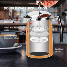 Load image into Gallery viewer, Secura French Press Coffee Maker, 50-Ounce, 304 Stainless Steel Insulated Coffee Press with Extra Screen