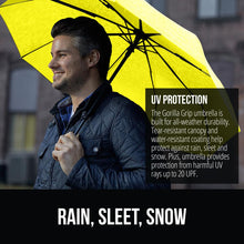 Load image into Gallery viewer, Windproof Compact Stick Umbrella for Rain, Travel One-Click Automatic Open and Close, Lightweight, Portable, Strong Reinforced Fiberglass Ribs, Easily Collapsible, Black