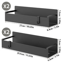 Load image into Gallery viewer, 4 Pack Magnetic Spice Rack Organizer for Refrigerator and Oven, Black Fridge Organizers and Storage for Kitchen