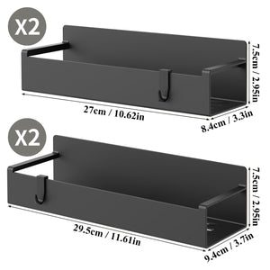 4 Pack Magnetic Spice Rack Organizer for Refrigerator and Oven, Black Fridge Organizers and Storage for Kitchen