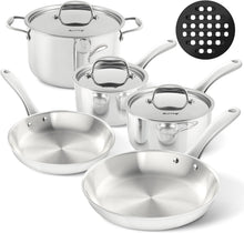 Load image into Gallery viewer, Duxtop Whole-Clad Tri-Ply Stainless Steel Induction Cookware Set, 9PC Kitchen Pots and Pans Set