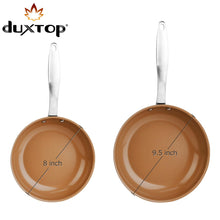 Load image into Gallery viewer, Duxtop Ceramic Non-stick Frying Pan, Stainless Steel Induction Frying Pan, 8-Inch Stir Fry Pan with Heavy-gauge Impact-bonded Bottom, FUSION Ti