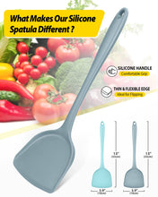 Load image into Gallery viewer, Pack of 2 Silicone Wok Spatula, Non-Stick, Heat Resistant, Easy to Clean and Dishwasher Safe, Seamless Kitchen Utensil for Cooking, Baking, Stir-Fry (Black)