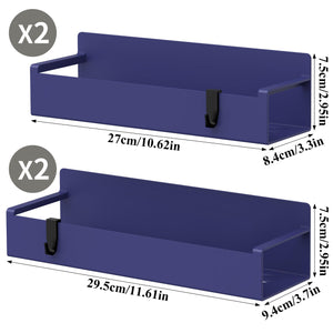 4 Pack Magnetic Spice Rack Organizer for Refrigerator and Oven, Black Fridge Organizers and Storage for Kitchen
