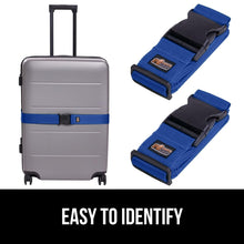 Load image into Gallery viewer, Heavy Duty 4 Pack Adjustable Luggage Straps for Suitcases, Easy to Identify Travel Belt Connector Holds Suitcase Together, Extends Life of Bag, Strap Connects Two Bags, Accessories Green