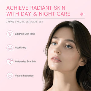 Skin Care for Teenage Girls, Sakura Skincare Set, Pamper Sets for Women Gifts, Facial Skin Care Sets & Kits - Toner,Cleanser,Face Serum,Cream,Sleep Mask,Eye Mask,Mud Mask,Lip Mask, 24PCS