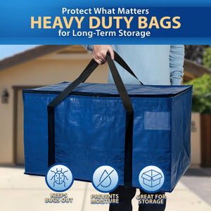 ClearSpace Extra Heavy Duty Moving Bags with Zipper, 6 Pack – Extra Large Storage Bags for Clothes, Moving Boxes or Packing for Organization - Clothing Storage with Carrying Handles