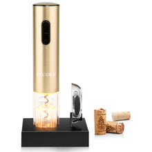 Load image into Gallery viewer, Secura Electric Wine Opener, Automatic Bottle Corkscrew Opener with Foil Cutter, Rechargeable (Champagne Gold)