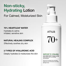 Load image into Gallery viewer, Anua Heartleaf Daily Lotion, Face Moisturizer with Hyaluronic Acid for Sensitive Skin, Lightweight, Korean Skin Care (200ml, 6.76 fl.oz.)
