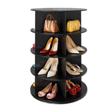 Load image into Gallery viewer, SpaceAid 7 Tier Rotating Shoe Rack Tower, Spinning Shoe Display Lazy Susan, Revolving 360 Shoe Rack Storage Round Carousel, Vertical Handbag Rotate Shoes Closet Organization (7-Tier White)