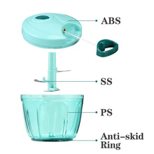Load image into Gallery viewer, Manual Food Chopper Vegetable Cutter, Hand String Vegetable Chopper Onions Cutter for Vegetable Fruits Nuts BPA Free Food Safe Material, 550ml Gray