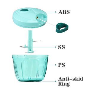Manual Food Chopper Vegetable Cutter, Hand String Vegetable Chopper Onions Cutter for Vegetable Fruits Nuts BPA Free Food Safe Material, 550ml Gray