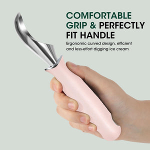 Beneno Heavy Duty Ice Cream Scoop - Upgraded Anti-Fracture Design, Comfortable Grip Long Handle, Effortless Scooping & Dishwasher Safe, Black