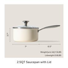 Load image into Gallery viewer, Redchef Nonstick Ceramic Sauce Pan With Lid, 2.5QT Small Cooking Pot with Stay-Cool Handle, Kitchen Non Toxic Soup Pot, PTFE &amp; PFOA Free, Oven &amp; Dishwasher Safe, Compatible with All Stovetops-Blue