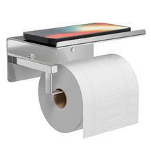 Load image into Gallery viewer, Self-Adhesive Toilet Paper Roll Holder - Wall Mount Or Adhesive Toilet Paper Holder with Shelf,Toilet Roll Holder, Tissue Holder for Bathroom,Wall Toilet Paper Holder, Stainless Steel,Chrome