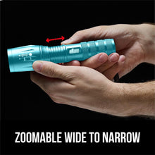 Load image into Gallery viewer, Powerful LED Tactical Flashlight, 750 FT High Lumens 5 Adjustable Modes, Water Resistant, Ultra Bright Zoom Flashlights, Small Mini Flash Light, Camping, Night Dog Walking, Turquoise