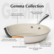 Load image into Gallery viewer, Redchef Ceramic Pots and Pans Set Non Stick, 3Pcs Nonstick Ceramic Frying Pan Set, Deep Saute Pan with Lid, 5QT Jumbo Cooker with Helper Handle &amp; Lid, 8 Inch Non Stick Skillet, PFAS PFOA &amp; PTFE Free