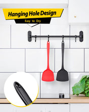 Load image into Gallery viewer, Pack of 2 Silicone Wok Spatula, Non-Stick, Heat Resistant, Easy to Clean and Dishwasher Safe, Seamless Kitchen Utensil for Cooking, Baking, Stir-Fry (Black)