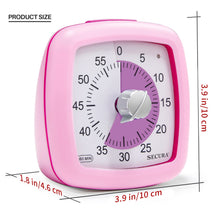 Load image into Gallery viewer, Secura 60-Minute Visual Timer, Silent Study Timer for Kids and Adults, Time Clocks, Time Management Countdown Timer for Teaching (Pink)