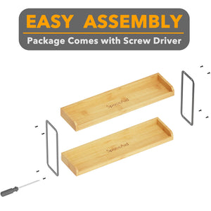 SpaceAid 30" Wide Kitchen Shelf Organizer for Stove, Magnetic Bamboo Spices Shelf for Home Stove Kitchen Storage Organization (Fit for Flat Top Only)