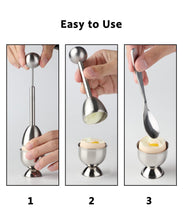 Load image into Gallery viewer, Egg Cups for Soft Boiled Eggs Holder - Egg Cracker Topper Tool Set Includes 4 Egg Cups, 4 Egg Spoons, 1 Egg Cracker Topper Perfect Egg Cutter Tool for Breakfast