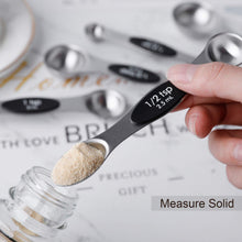 Load image into Gallery viewer, Magnetic Measuring Spoons Set of 8 Stainless Steel Dual Sided Stackable Measuring Spoons Nesting Teaspoons Tablespoons for Measuring Dry and Liquid Ingredients