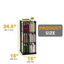 Load image into Gallery viewer, SpaceAid 6 Tier Rotating Bookshelf Tower, Bamboo Spinning Book Shelf, Revolving 360 Bookcase Storage Swivel Round Carousel, Vertical Rotate Turning Spiral Corner Organizer (6-Tier Walnut)