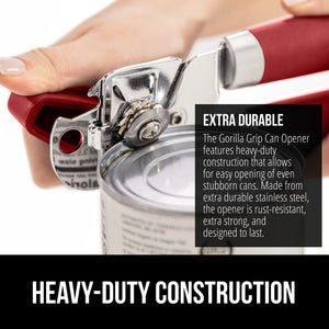 Heavy Duty Stainless Steel Smooth Edge Manual Can Opener and Bottle Openers, Soft Ergonomic Handle, Oversized Handheld Easy Turn Knob, Multifunctional Kitchen Tool, Black