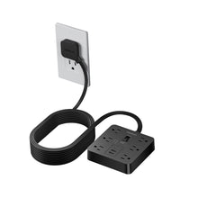 Load image into Gallery viewer, Black Surge Protector Power Strip, TESSAN Flat Plug Extension Cord 5 FT with 6 Outlets 3 USB Charger (1 USB C), 1700J Protection Multiple Outlets Charging Station for Home, Office, College Dorm Room