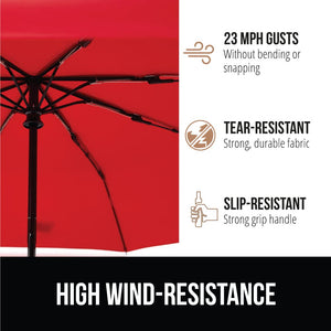 Windproof Compact Stick Umbrella for Rain, Travel One-Click Automatic Open and Close, Lightweight, Portable, Strong Reinforced Fiberglass Ribs, Easily Collapsible, Black