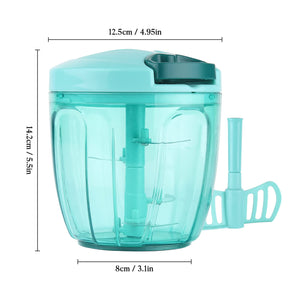 Manual Food Chopper Vegetable Cutter, Hand String Vegetable Chopper Onions Cutter for Vegetable Fruits Nuts BPA Free Food Safe Material, 550ml Gray