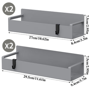4 Pack Magnetic Spice Rack Organizer for Refrigerator and Oven, Black Fridge Organizers and Storage for Kitchen