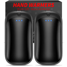 Load image into Gallery viewer, 2 Pack Hand Warmers Rechargeable, Portable Electric Hand Warmers Reusable, USB 2 in 1 Handwarmers, Outdoor/Indoor/Warm Gifts for Men Women Kids