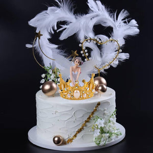 Gold Crown Cake Topper, 6 Pieces Happy Birthday Cake Toppers, Princess Crown Cake Decorations, Mini Crowns for Flower Arrangements, Birthday, Wedding, Party Decor (Gold-Ⅰ, 6)