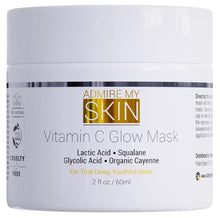 Load image into Gallery viewer, Vitamin C Mask for Face – Brightening Face Masks Skin Care Contains Glycolic Acid and Lactic Acid + Squalane Oil – Hydrating Beauty Face Mask for Glowing Youthful Skin and Smooth Even Skin Tone 2oz