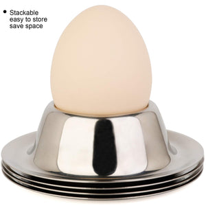 Stainless Steel Egg Cup Holder Set with Spoon for Soft Boiled Egg Holder Tableware Kitchen Tools