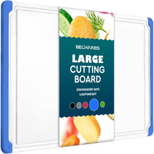 Load image into Gallery viewer, Large Cutting Boards for Kitchen - 18 x 12 Inch Plastic Dishwasher Safe Cutting Board with Deep Juice Groove - Non-Slip, Durable Carving Board for Vegetables, Fruits and Meats