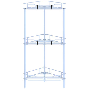 4 Tier Floor Standing Corner Shower Caddy Organizer Shelf with Hooks, Bathroom Shelves Stand Rack, Black