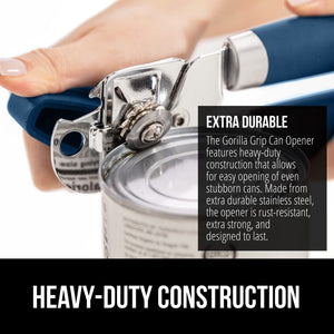 Heavy Duty Stainless Steel Smooth Edge Manual Can Opener and Bottle Openers, Soft Ergonomic Handle, Oversized Handheld Easy Turn Knob, Multifunctional Kitchen Tool, Black
